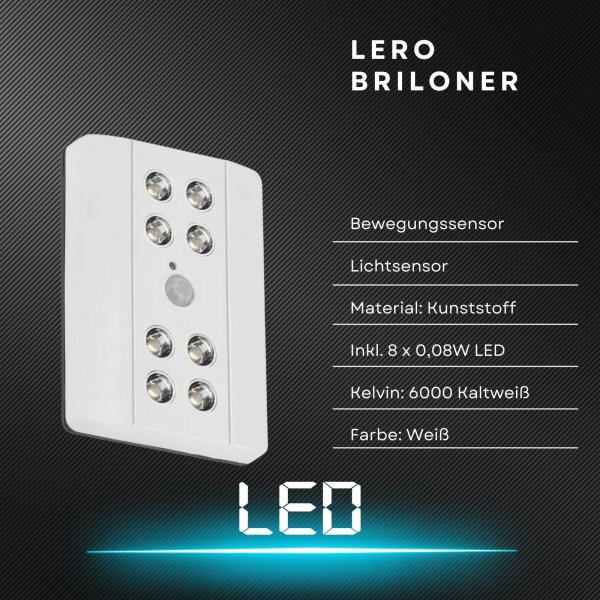 Briloner  Lero LED  mit Sensor weiß Batterie-Betrieb