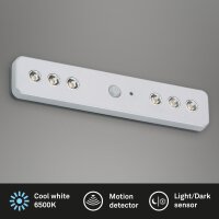 Akku-Sensorleuchte Lero, Silber, 6x0,08W, mit Bewegungsmelder, 21 x 4,2 x 2,3 cm – Briloner