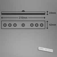 Akku-Sensorleuchte Lero, Silber, 6x0,08W, mit Bewegungsmelder, 21 x 4,2 x 2,3 cm – Briloner