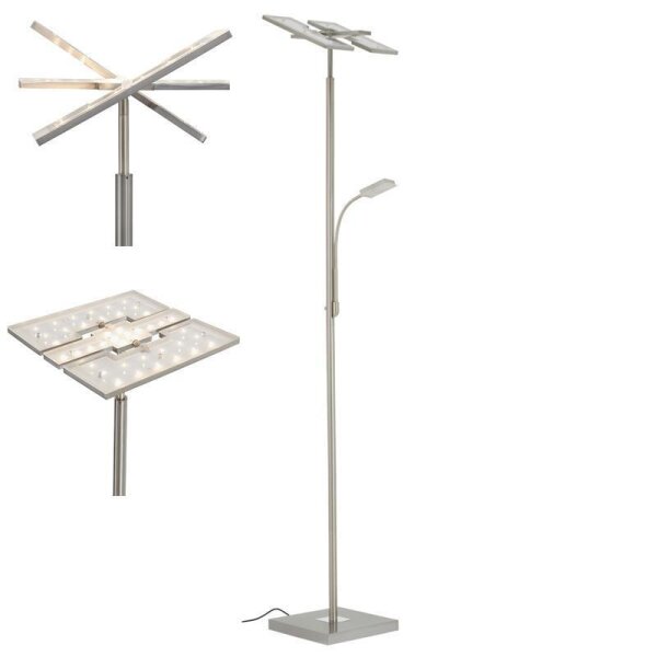 Deckenfluter Briloner 21 Watt LED Stehleuchte Lesearm 3,5 Watt LED eckig Standleuchte dimmbar
