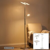 Deckenfluter eckig, Matt-Nickel, 21 Watt, 3000K, dimmbar,...