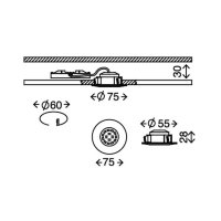 B-Kartonage Briloner  Attach LED Downlight Chrom Deckenlampe