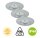 Briloner  Attach LED Downlight 3er Set Aluminium Deckenlampe