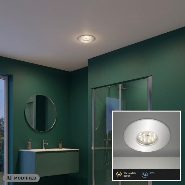 Einbauleuchte Briloner Attach LED Einbaustrahler Chrom, IP65, 5W 3000K