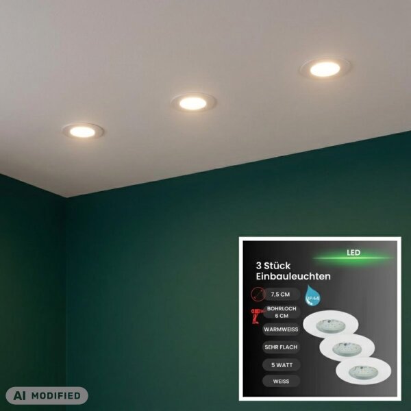 Briloner  Attach LED Downlight 3er Set Weiß Deckenlampe