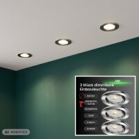Briloner  Dimm LED Downlight 3er Set Rund Einbaulampen...