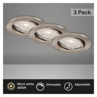 Briloner  Dimm LED Downlight 3er Set Rund Einbaulampen...