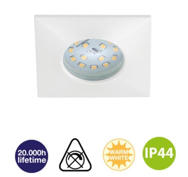 Einbauleuchte Briloner Attach LED Wei&szlig; Eckig Einbaulampe