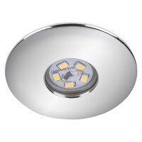 LED Einbauleuchte Attach One, Chrom, Bohrloch 3,5 cm, 2 Watt, 3000K, IP44, Ø 4,5 cm – Briloner