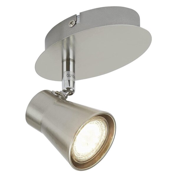 Wandstrahler Four, Matt-Nickel, 3 Watt, schwenkbar, 13 x 7,5 x 12 cm – Briloner