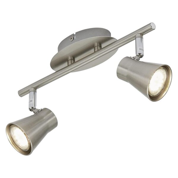 Strahler Briloner Four LED Deckenlampe 2-flammig Spot Schwenkbar Strahler Matt-Nickel