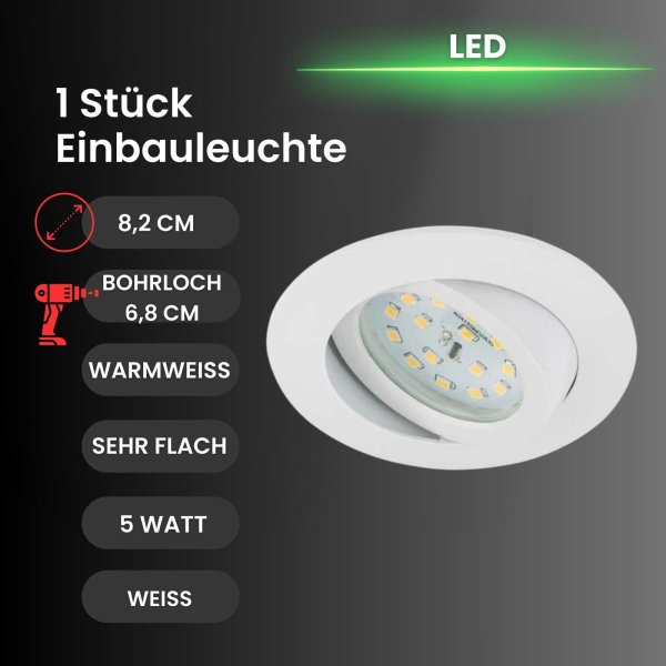 Briloner  Attach LED Downlight Deckenlampe Weiß schwenkbar