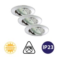 Briloner  Attach LED 3er Set Downlight Deckenlampe schwenkbar chrom