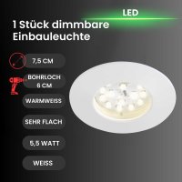 Briloner Attach LED dimmbar Weiß Einbauspot