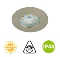LED Einbauleuchte Downlight Attach, Nickelmatt, Bohrloch 6 cm, 5 Watt, 3000K, IP44 – Briloner