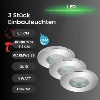 LED Einbauleuchten Downlight Attach, Chrom, Bohrloch 6,8...