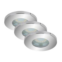 LED Einbauleuchten Downlight Attach, Chrom, Bohrloch 6,8 cm, 3x4W, 3000K, Ø 8,5 cm – Briloner