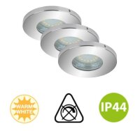 LED Einbauleuchten Downlight Attach, Chrom, Bohrloch 6,8 cm, 3x4W, 3000K, Ø 8,5 cm – Briloner