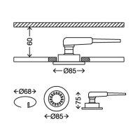 LED Einbauleuchten Downlight Attach, Chrom, Bohrloch 6,8 cm, 3x4W, 3000K, Ø 8,5 cm – Briloner