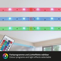 LED-Stripe LED Band, Weiß, 300 cm, 9,9 Watt, mit Fernbedienung, RGB-Farbwechsel – Briloner