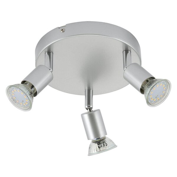 Briloner  Picco LED Deckenlampe 3-flammig Spot Schwenkbar Rund Strahler Titanfarbig
