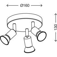 Briloner  Picco LED Deckenlampe 3-flammig Spot Schwenkbar Rund Strahler Titanfarbig