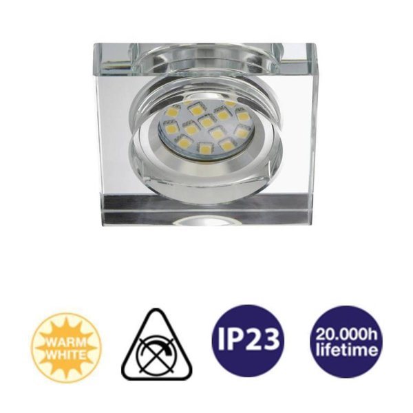 Einbauleuchte Briloner Attach LED Downlight Glas Deckenlampe Eckig