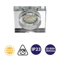 LED Einbauleuchte Attach, Glas Klar, Bohrloch 6,8 cm, 5 Watt – Briloner