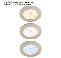 LED Einbauleuchte Downlight Attach, Nickelmatt, Bohrloch 8,5 cm, 10 Watt, 2700K – Briloner