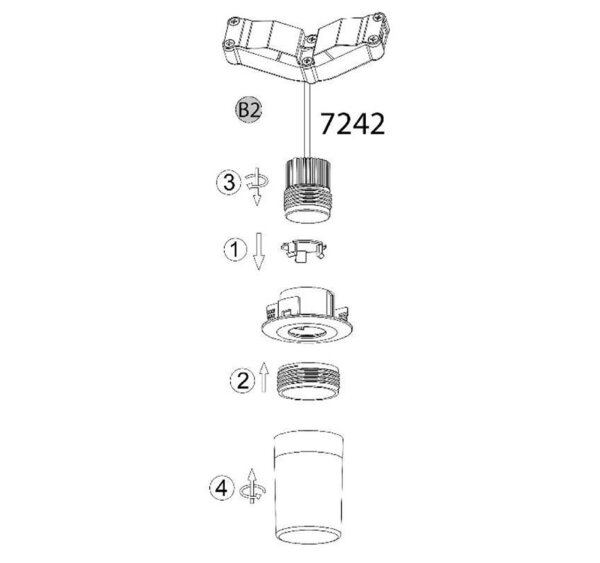 Zusatzclipteil, satiniert, Ø 3,4 cm – Briloner