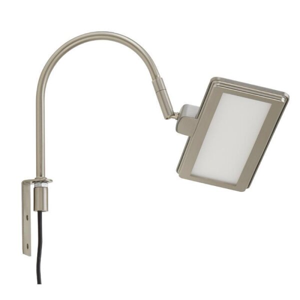 LED Spiegelleuchte Uno, Nickelmatt, 5 Watt, 4000K, 20 x 19 cm – Briloner