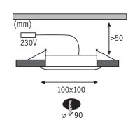 Einbauleuchte Paulmann Coin LED eckig Chrom Downlight Einbaulampe