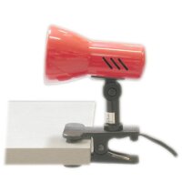 Klemmlampe, Schwarz / Rot, 40 Watt, E14-Fassung –...