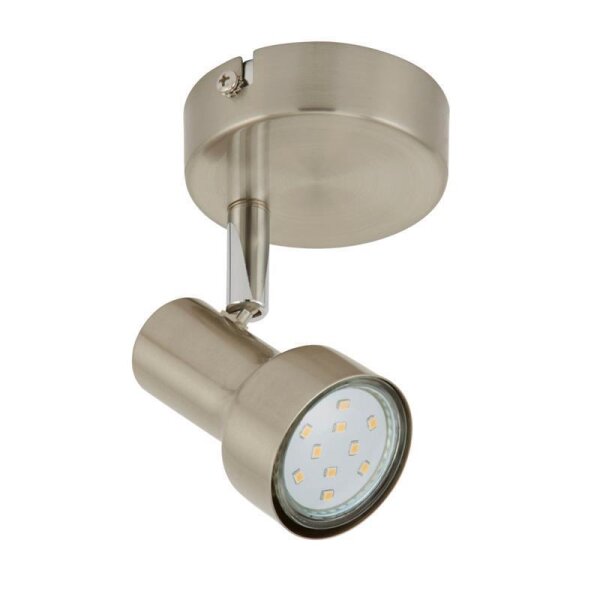 Wandstrahler Sub, Nickelmatt, 3 Watt, 3000K, Ø 8 cm – Briloner