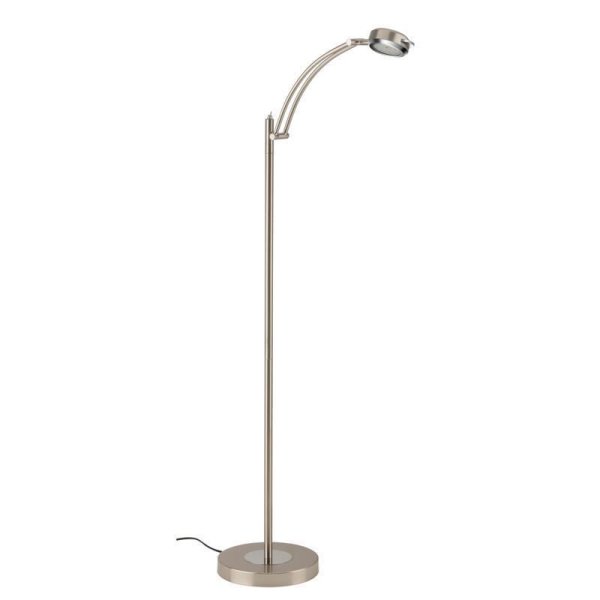 Stehleuchte Briloner Reading LED Leseleuchte Rund Matt-Nickel Leselampe 136cm