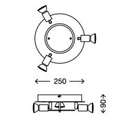 Briloner  "START" Deckenleuchte chrom LED 12W