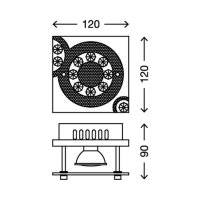 LED Wandleuchte TORA, Chrom, 3 Watt, 12 x 12 x 9 cm – Briloner