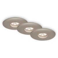 Einbauleuchten Briloner 3er-Set LED je. 1,8W Matt-Nickel IP44 Einbaulampen