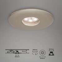 Einbauleuchten Briloner 3er-Set LED je. 1,8W Matt-Nickel IP44 Einbaulampen