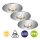 LED Einbauleuchten Attach, Chrom, Bohrloch 3,5 cm, 3x2W, 3000K, IP44, Ø 4,5 cm – Briloner