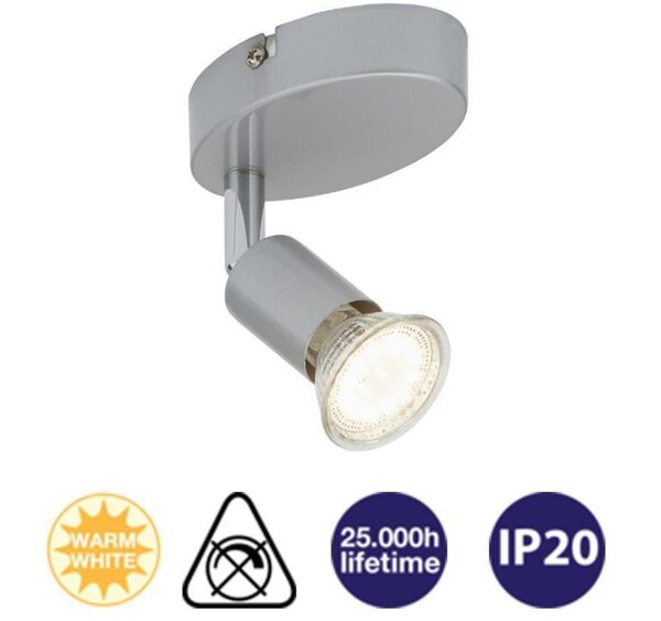 Deckenstrahler /, titanfarbig, 3 Watt, 250lm, Warmweiß, schwenkbar – Briloner