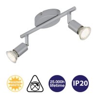 2-flammiger Deckenstrahler /, titanfarbig, 2x3W,...