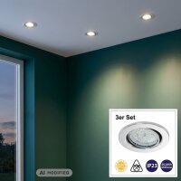 Briloner  Einbauleuchten Prisma LED 3er Set Chrom...