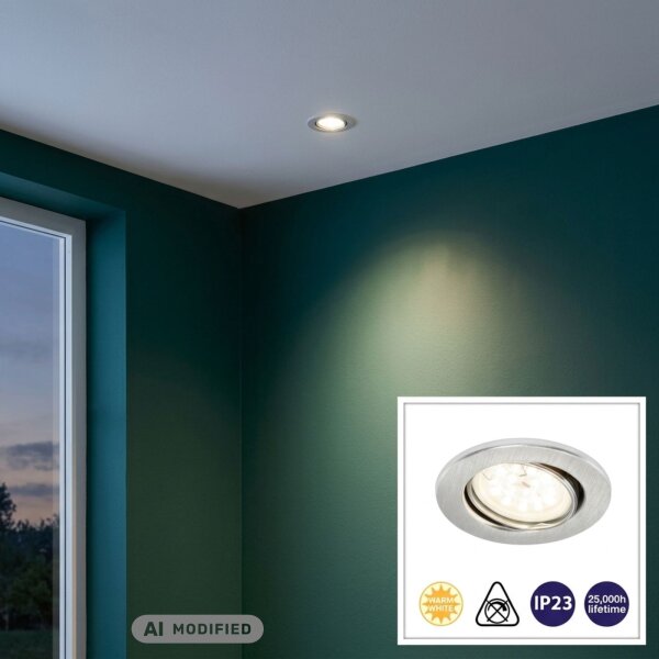 Briloner  Fit LED Einbaulampe Aluminium