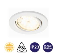 LED Einbaulampe Fit, Weiß, Bohrloch 6,8 cm, 5 Watt, 3000K, Ø 8,6 cm – Briloner