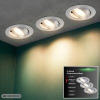 LED Einbauleuchten FIT, silber, Bohrloch 7,5 cm, 3x5W,...