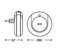 Nachtlicht Night Light, Weiß, 0,8 Watt, 6500K, mit Dämmerungssensor, Ø 9 cm – Briloner