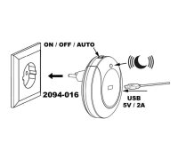 Nachtlicht Night Light, Weiß, 0,8 Watt, mit Dämmerungssensor, Ø 9 cm – Briloner