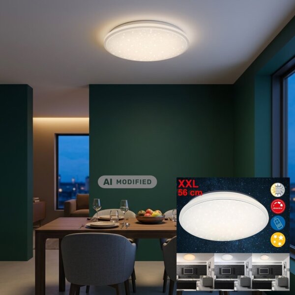 Deckenleuchte Briloner Star LED Sternenhimmel Fernbedienung dimmbar Deckenlampe