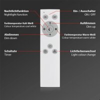 LED Deckenlampe Star, Weiß, 48 Watt, 3000 – 6000K, dimmbar, mit Fernbedienung – Briloner
